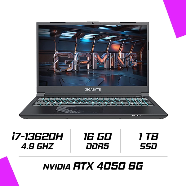 Gigabyte G5 MF5-H2ES354KD Intel i7-13620H/16GB DDR5/1TB SSD/RTX 4050 6GB/15,6″ 144Hz/FreeDOS